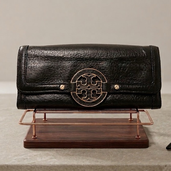 Tory Burch Pebbled Leather Envelope Amanda Continental Wallet Euc